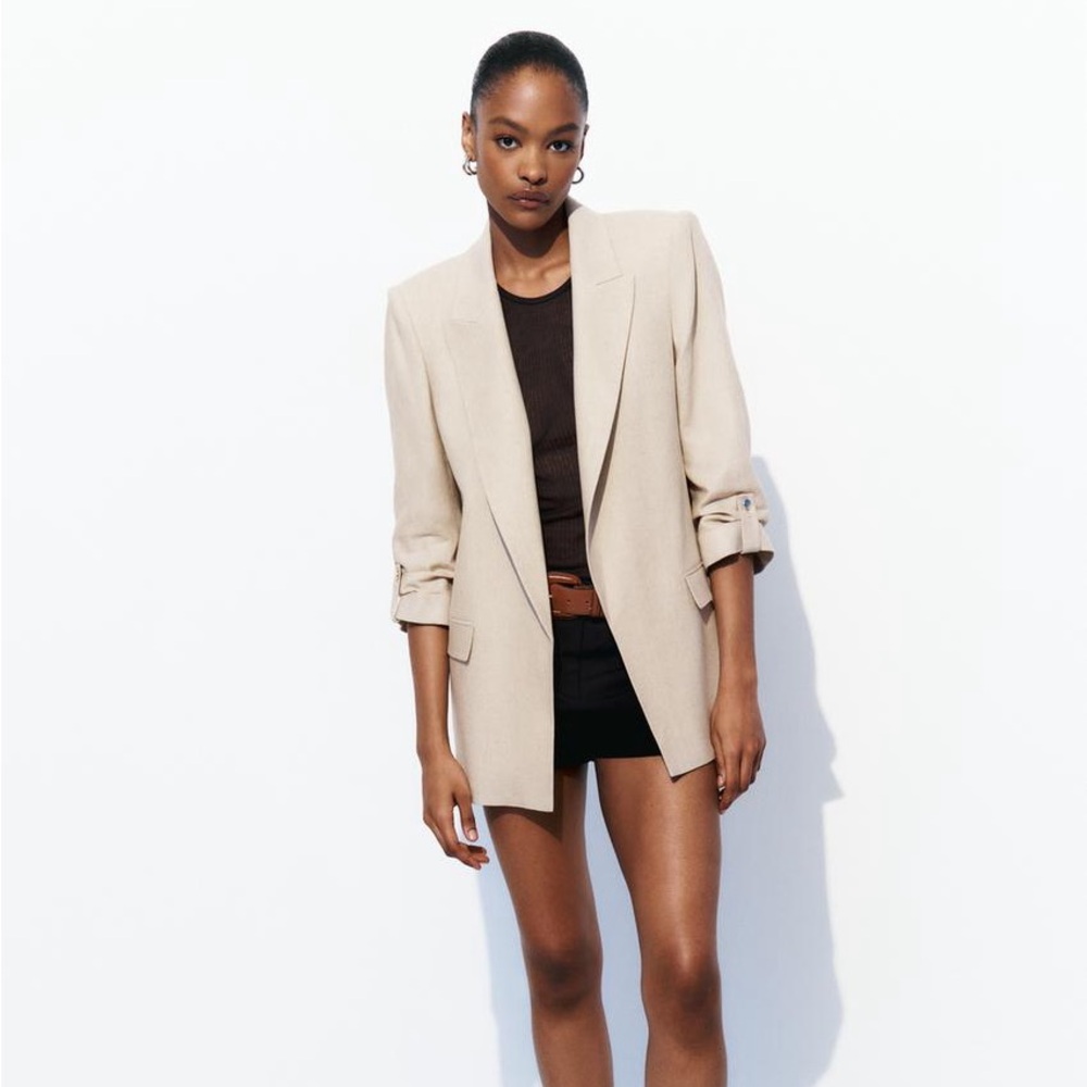Zara tan women’s blazer. Size S.